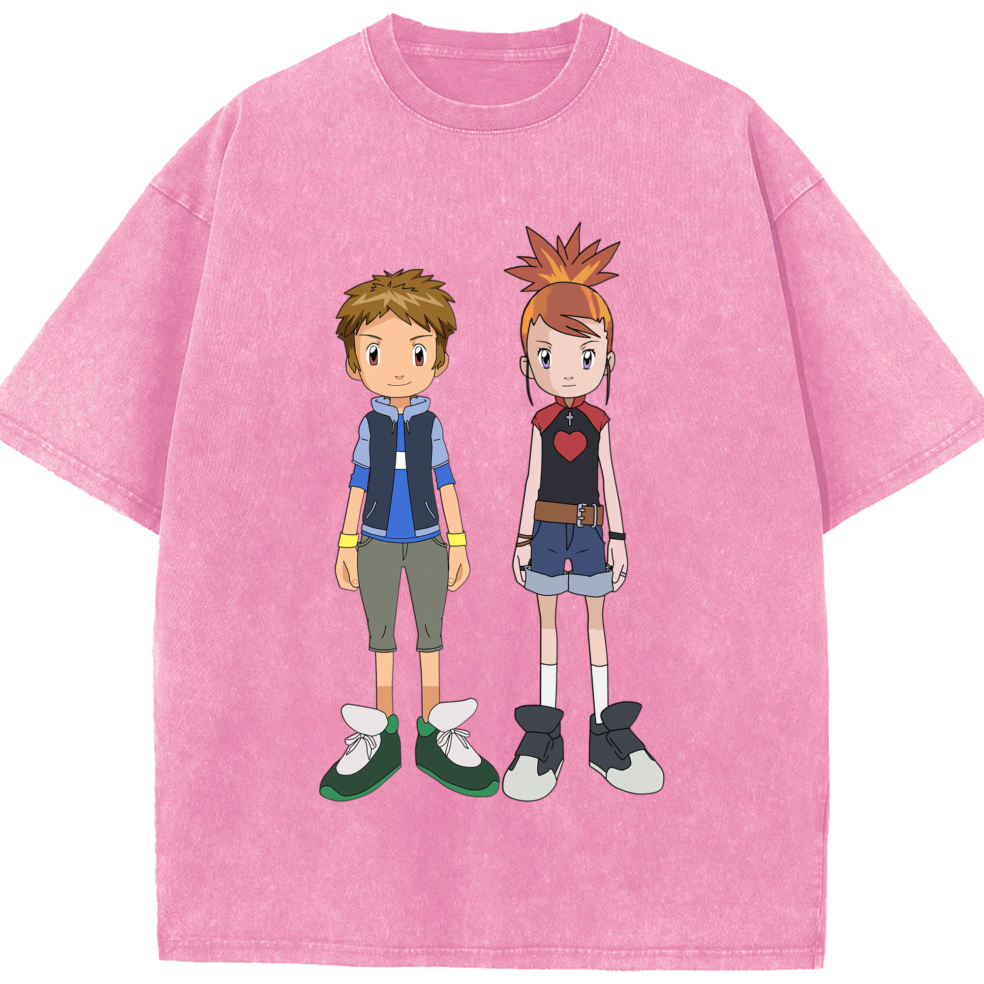 （画像用） Digimon デジタルモンスター/デジモン 綿100% ヴィンテージ風 半袖Tシャツ（フロントプリント）